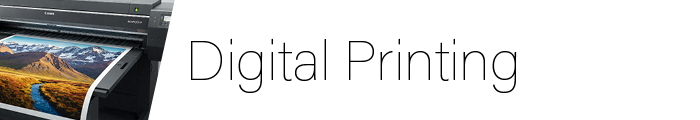 Digital Printing header image showing a full colour, large format printer
